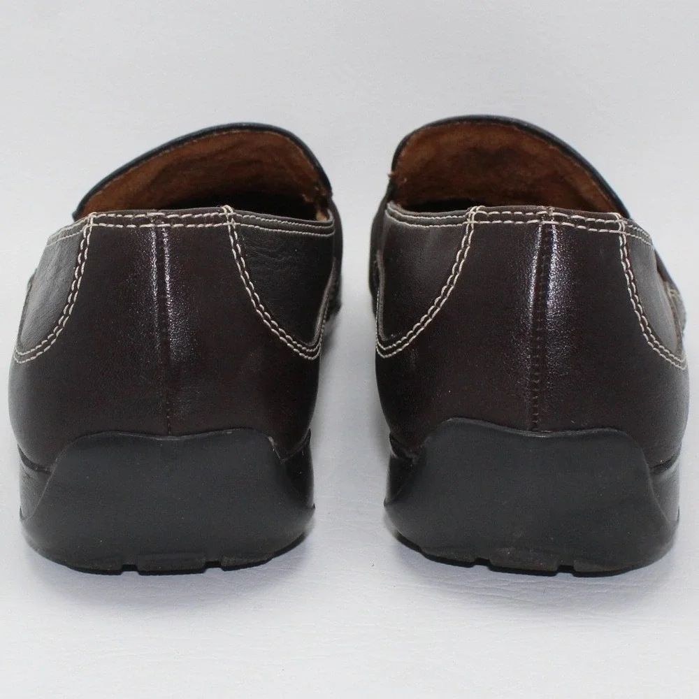Natural Soul by Naturalizer Camelia Oxbrown Leather Loafers Slip On Shoes W/9.5M